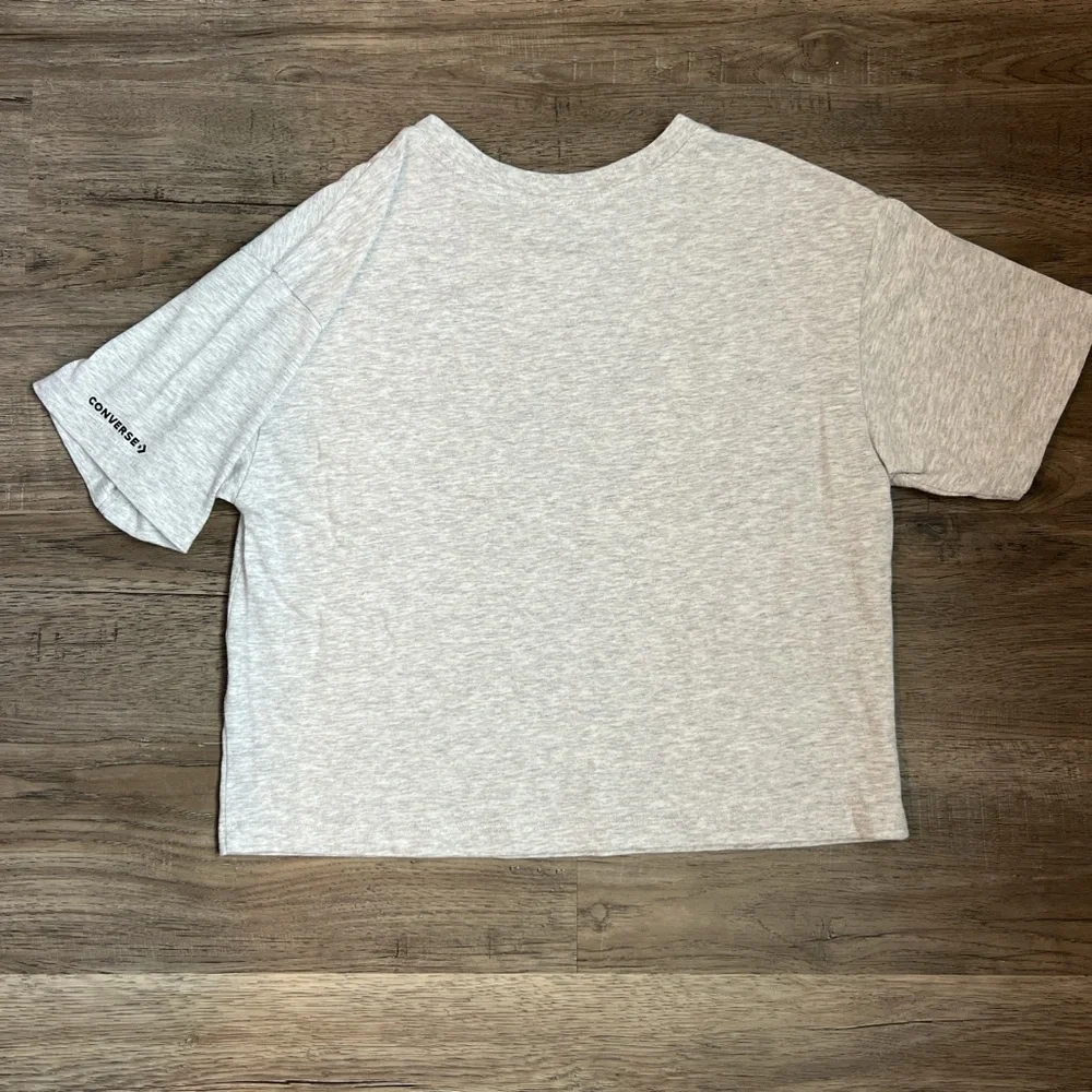 Converse Girl's Light Gray Short‎ Sleeve Tee with Logo Size Large